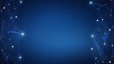 Blockchain teknoloji fütüristik hud afiş.