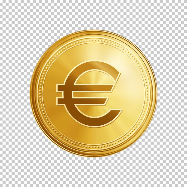 Golden euro coin symbol. — Stock Vector