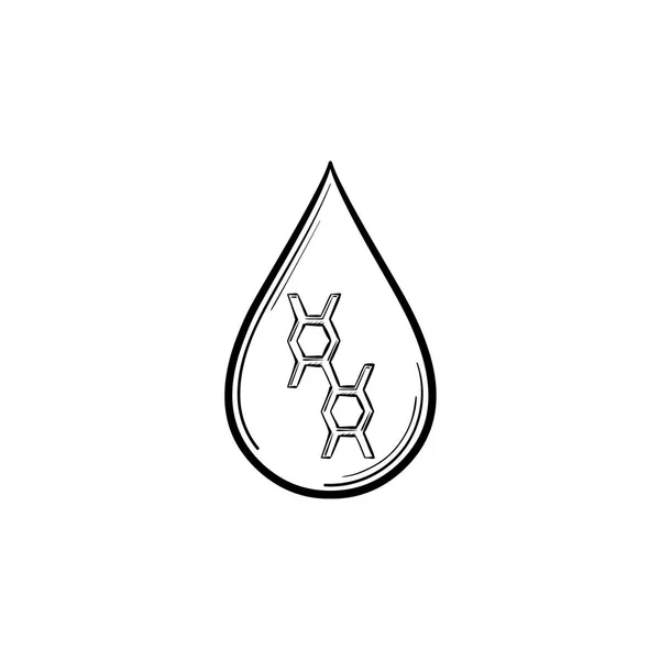 Glijmiddel drop hand getrokken schets pictogram. — Stockvector