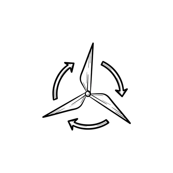 Wind generator hand drawn sketch icon. — Stock Vector