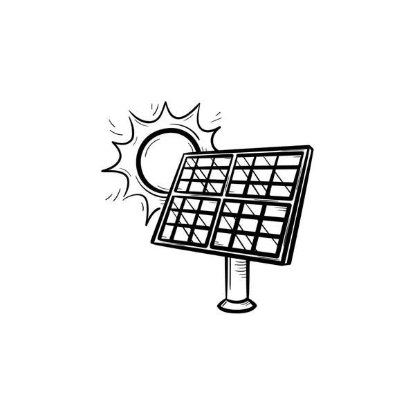 Solar energy industry hand drawn sketch icon. — Stock Vector