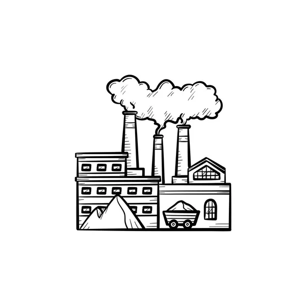 Fabrik handgezeichnete Skizze Symbol. — Stockvektor