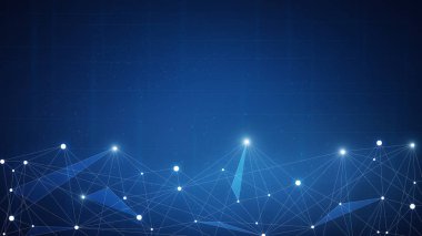Blockchain teknoloji fütüristik hud afiş.