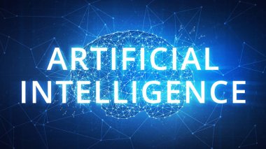 Blockchain teknoloji yapay zeka ve Siber uzay kavramı.