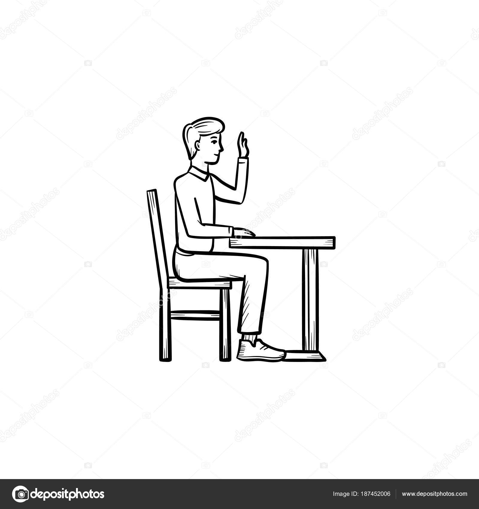 How To Draw A Student Sitting At A Desk Student Sitting At The