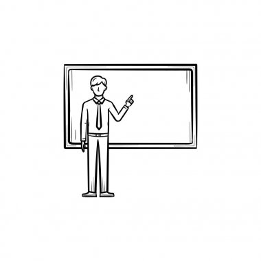 Profesör blackboard el çekilmiş simgesinin yanındaki.