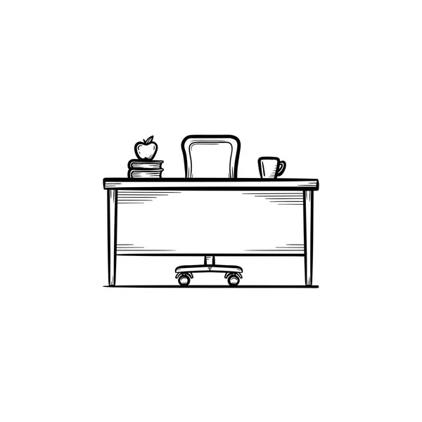 Bureau dessiné à la main icône croquis . — Image vectorielle