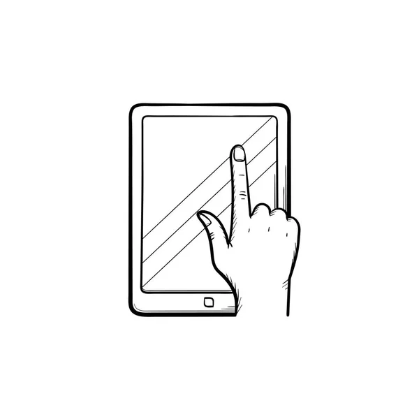 App d'éducation en ligne dessiné à la main icône croquis . — Image vectorielle