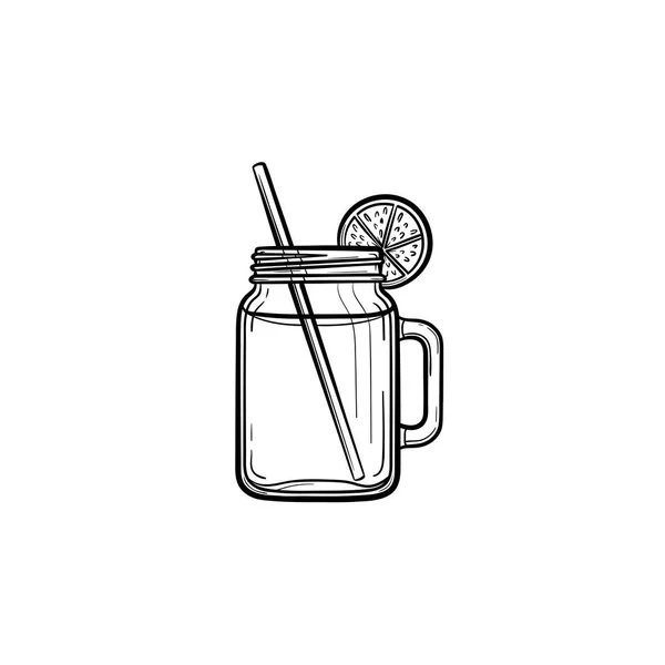 カクテルのガラス瓶は手描きのスケッチ アイコン. — ストックベクタ