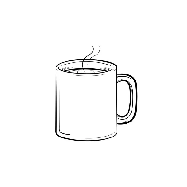 Tasse de boisson chaude dessinée à la main icône croquis . — Image vectorielle