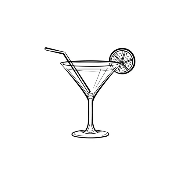 Cocktail drinken hand getrokken schets pictogram. — Stockvector