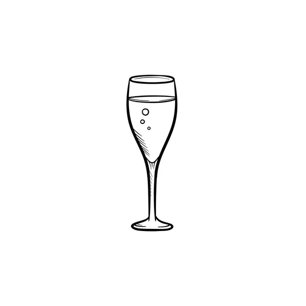 Champagnerglas handgezeichnete Skizze Ikone. — Stockvektor