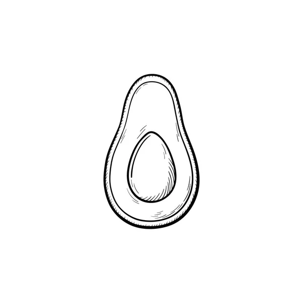 Icona dello schizzo disegnato a mano in avocado . — Vettoriale Stock