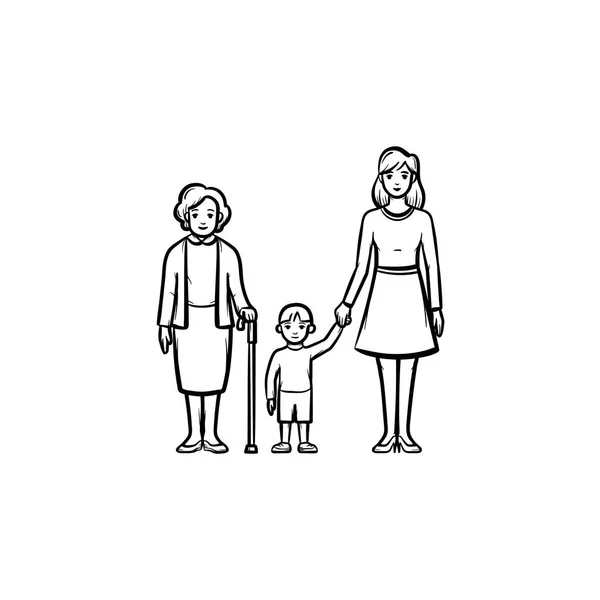 Familia generación dibujado a mano icono de boceto . — Vector de stock