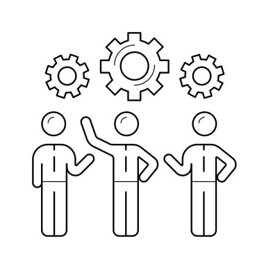 İşgücü vektör satırı simgesi.