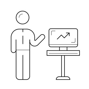 İş koçluk vektör satırı simgesi.