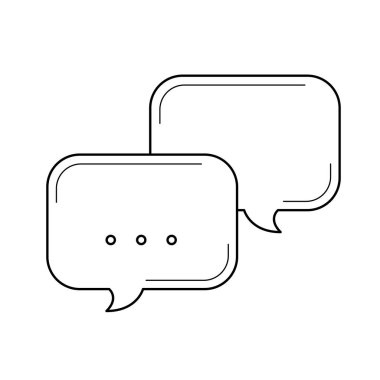 Sohbet kabarcıklar vektör satırı simgesi.