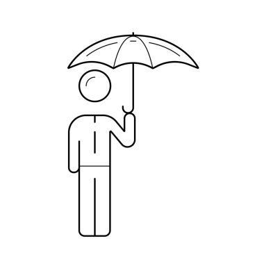 Risk yönetimi vektör satırı simgesi.