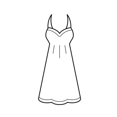 Sundress vektör satırı simgesi.