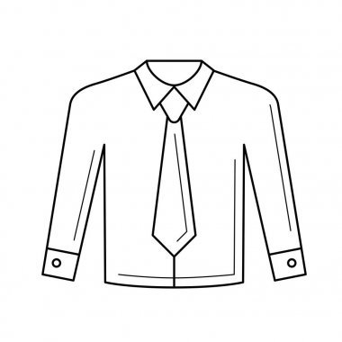 Gömlek kravat vektör satırı simgesi.