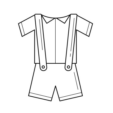 Bebek giysileri vektör satırı simgesi.