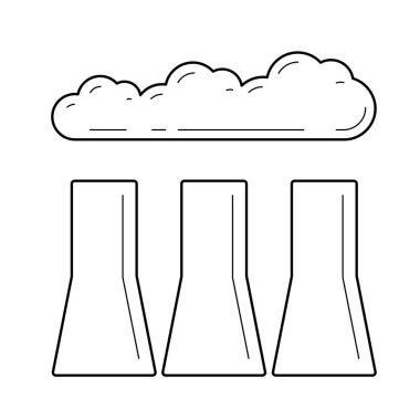 fabrika vektör çizgisi simgesi.