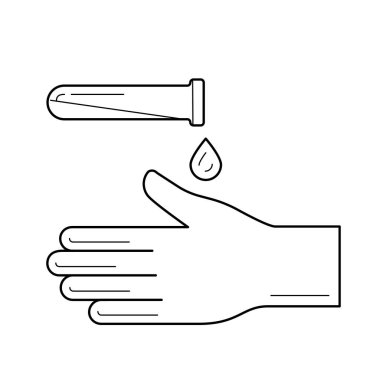 Dezenfeksiyon vektör satırı simgesi.