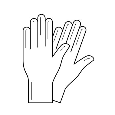 Koruyucu eldiven satırı simgesi vektör.