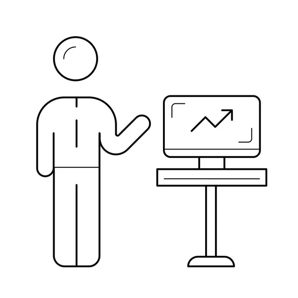 Business coaching vector lijn pictogram. — Stockvector