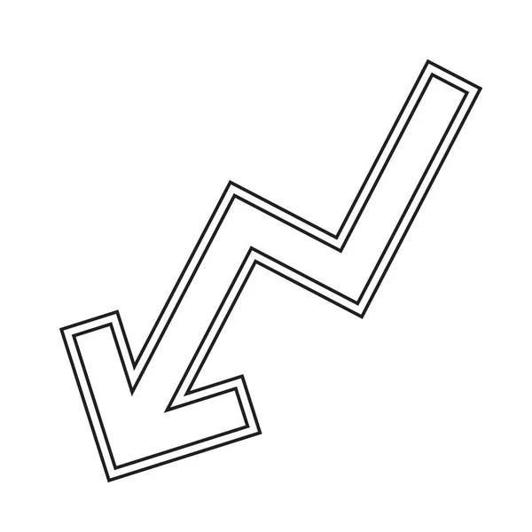 Csökkenés ábra vektor line ikon. — Stock Vector