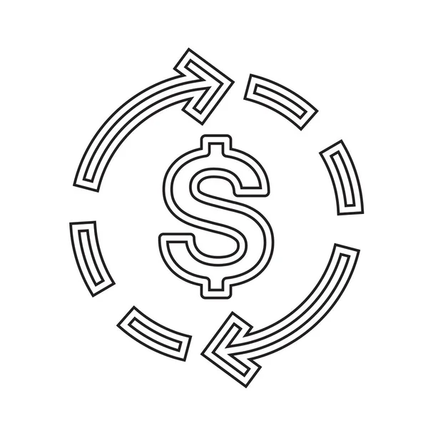 Dollar symbole vectoriel ligne icône . — Image vectorielle