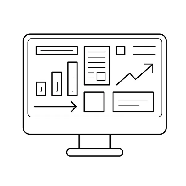 Ikona komputera system wektor linii. — Wektor stockowy