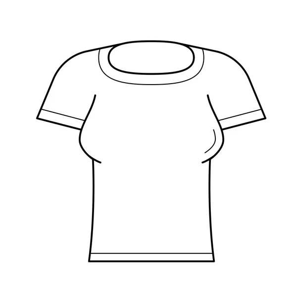 Mulher apertado t-shirt vetor linha ícone . —  Vetores de Stock