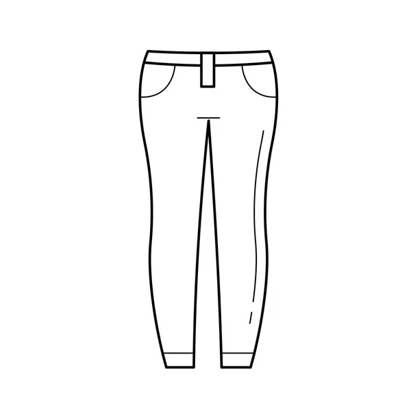 Icona della linea vettoriale jeans . — Vettoriale Stock