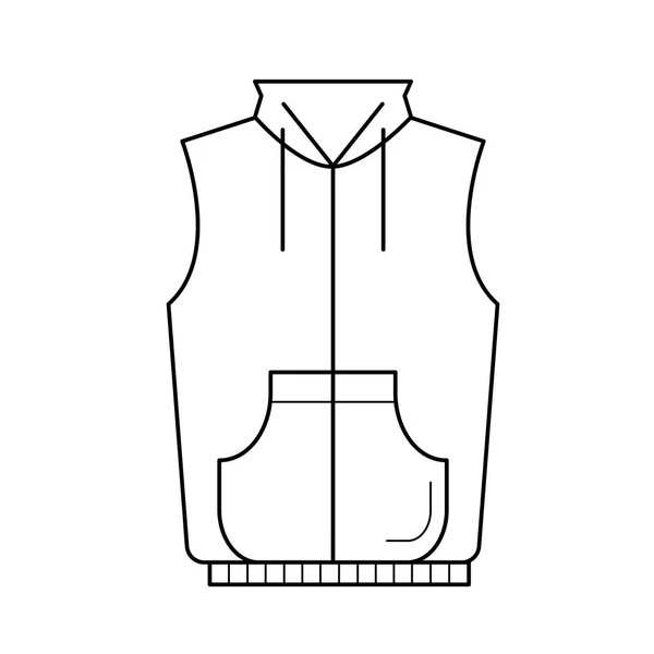 Chaleco chaqueta vector línea icono . — Vector de stock