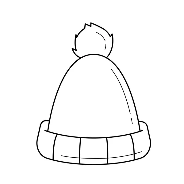 Sombrero de invierno vector línea icono . — Vector de stock