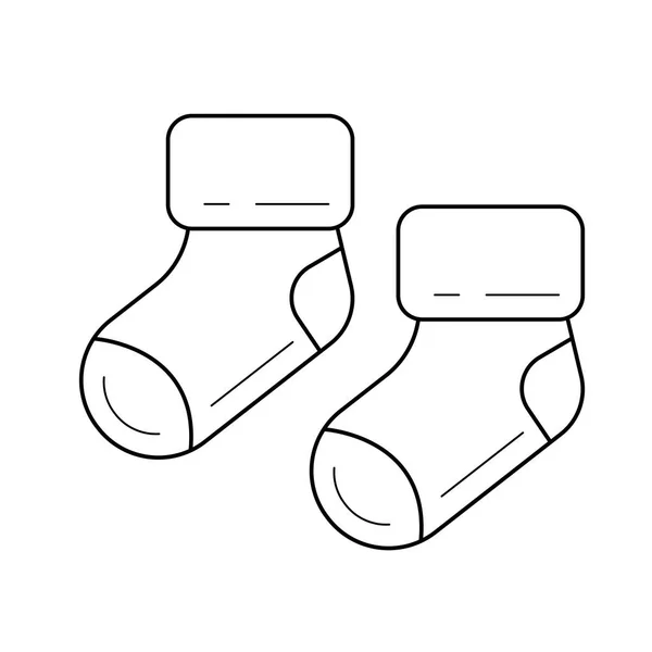 Baby laarsjes vector lijn pictogram. — Stockvector