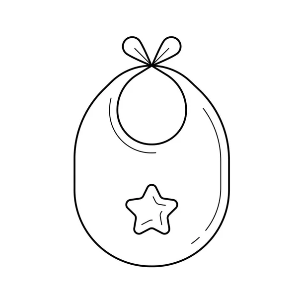 Bavoir bébé icône de ligne vectorielle . — Image vectorielle