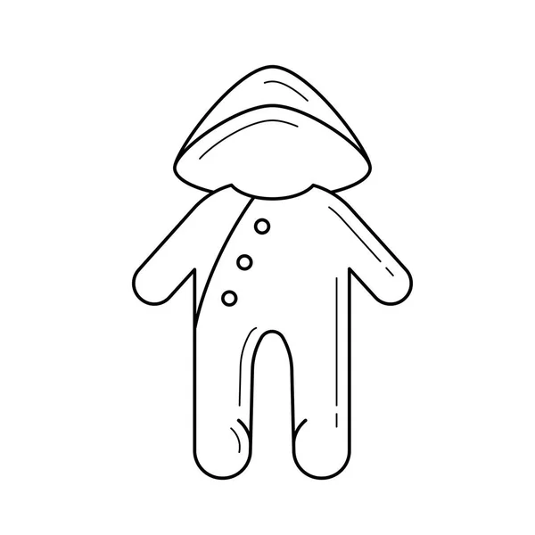 Baby sleepsuit icona della linea vettoriale . — Vettoriale Stock