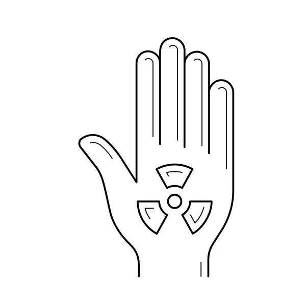 Detener signo de mano vector línea icono . — Archivo Imágenes Vectoriales