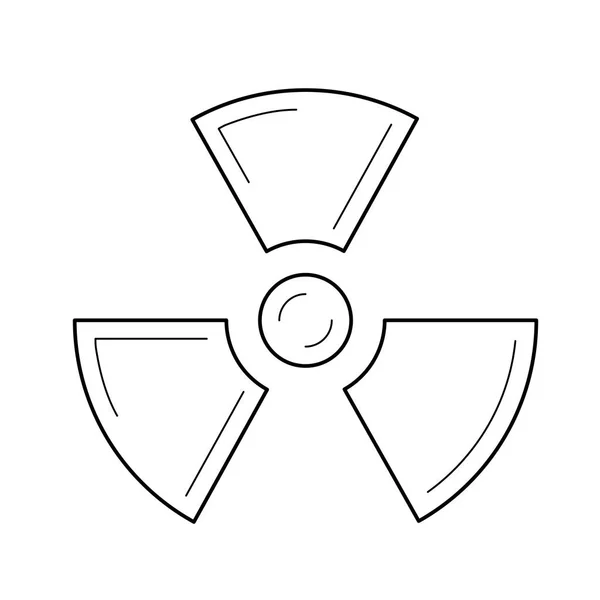 Symbol für radioaktive Zeichenvektorlinie. — Stockvektor