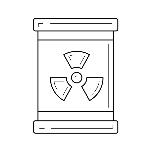 Nucleaire afval vector lijn pictogram. — Stockvector