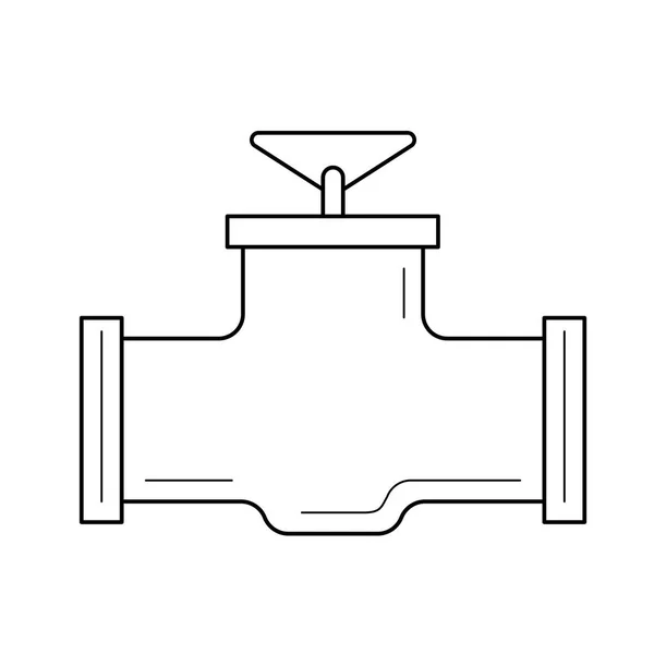 Значок векторной линии промышленного клапана . — стоковый вектор