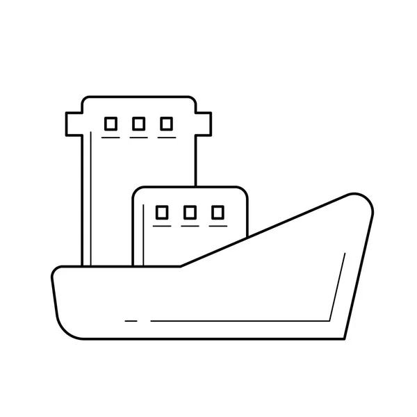 Olietanker vector lijn pictogram. — Stockvector