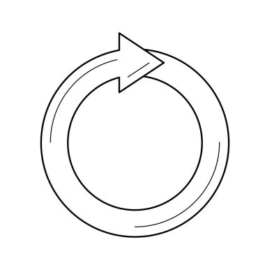 Geri dönüşüm vektör satırı simgesi.