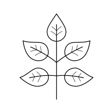 Şube ile yaprakları vektör satırı simgesi.