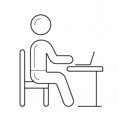 Öğrenci Danışma hattı simgesinin sandalye üzerinde oturan.