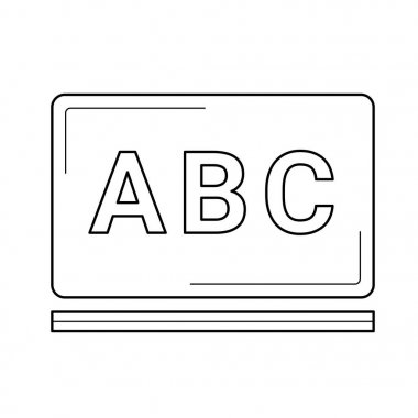 Abc harfleri ile yazı tahtası vektör satırı simgesi.