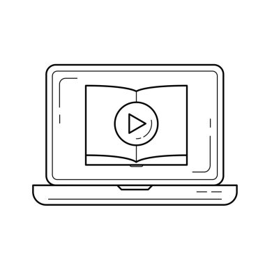 Video öğretici vektör satırı simgesi.