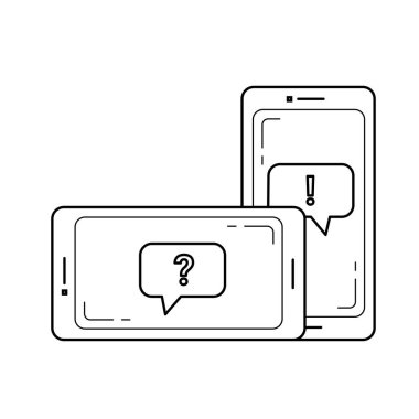 Öğrenci sohbet vektör satırı simgesi.